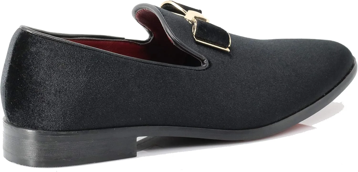 Enzo Romeo Men's Fashion Formal Tuxedo Slip On Loafer Velvet Dress Shoes SKO03