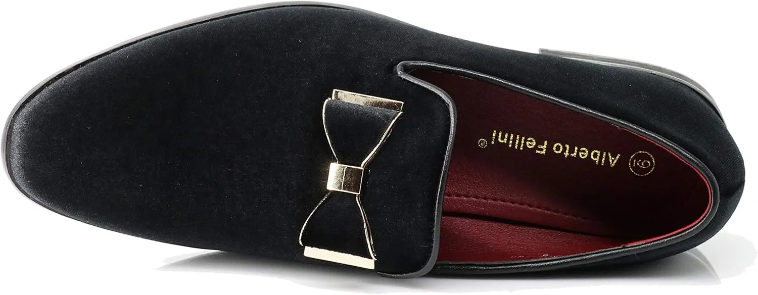 Enzo Romeo Men's Fashion Formal Tuxedo Slip On Loafer Velvet Dress Shoes SKO03