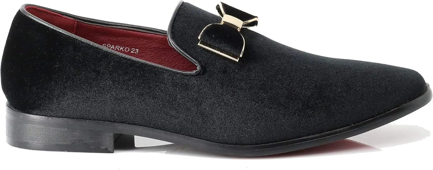 Enzo Romeo Men's Fashion Formal Tuxedo Slip On Loafer Velvet Dress Shoes SKO03