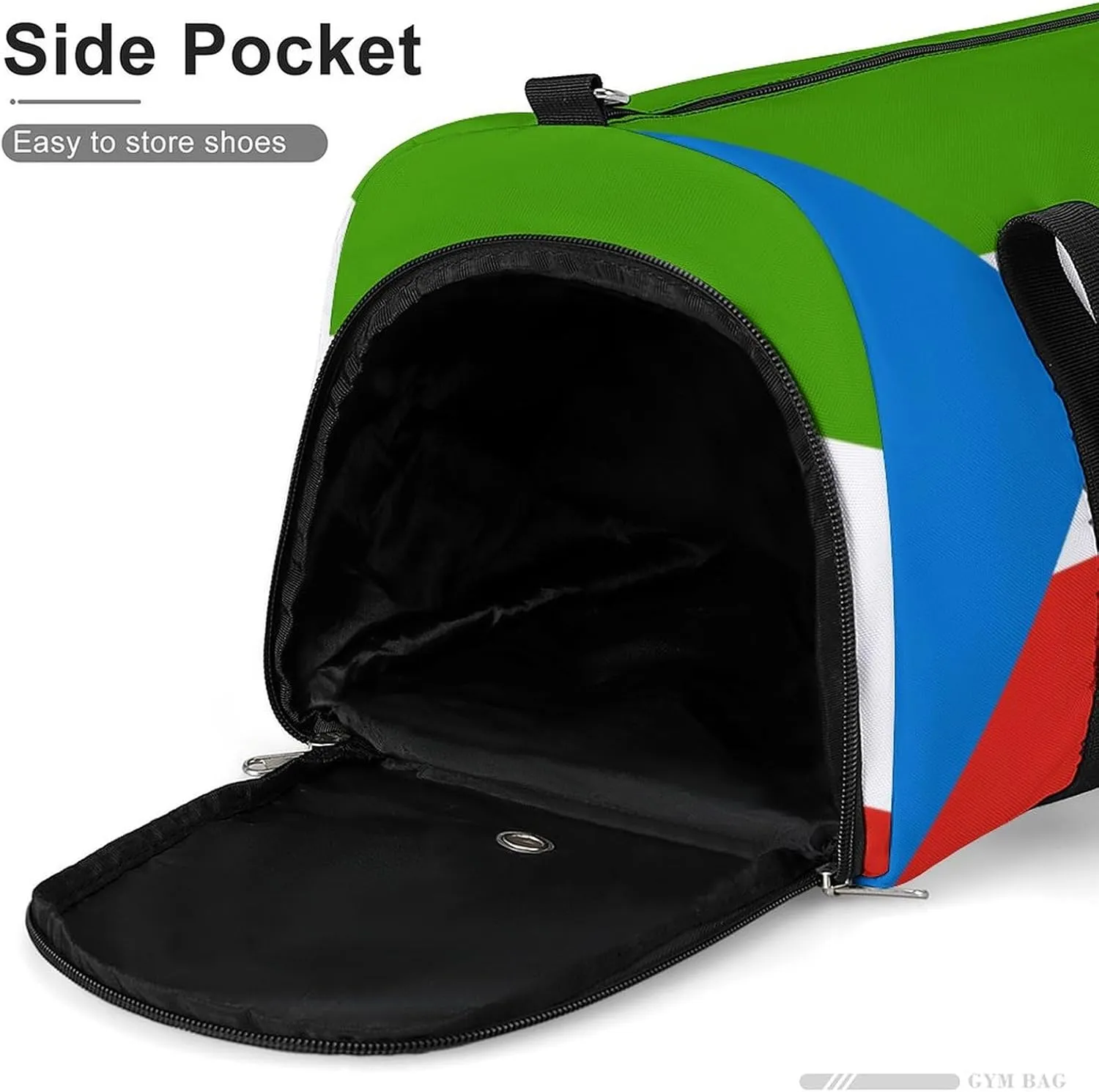 Equatorial Guinea Flag Gym Duffel Bag for Boys Girls Lightweight with Shoe Compartment