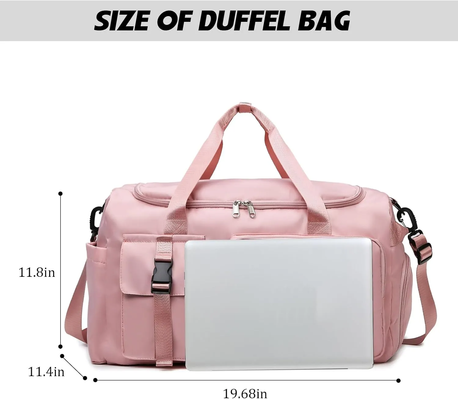 Eslcorri Gym Duffle Bag for Women Men, Sports Backpack with Wet & Shoe Compartment, Fitness Overnight Weekender Bag for Yoga, Swim, Travel (Style B, Light Purple)