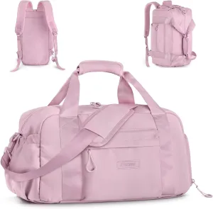 ETRONIK 3-IN-1 Gym Bag for Women, TSA Lightweight Weekender Bags for Women, Travel Duffle Bag for Travel with Shoe Compartment & Wet Pocket, Water Resistant Gym Duffle Backpack, Pink