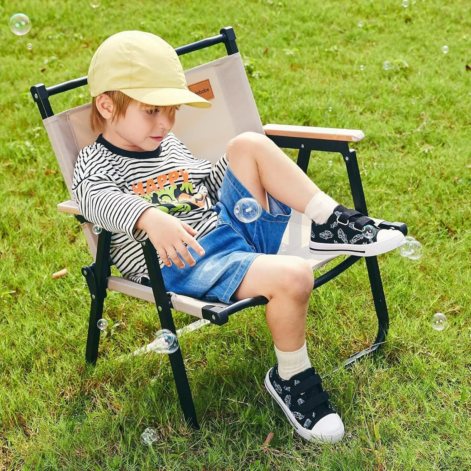 EUXTERPA Kids Toddler Sneakers Boys Girls Canvas Shoes Walking Sneaker with Easy Fasten Strap