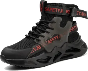 Evontira Steel Toe Shoes for Men, Puncture Proof Slip on Sneakers, Lightweight Breathable Comfortable Industrial Construction Sneakers