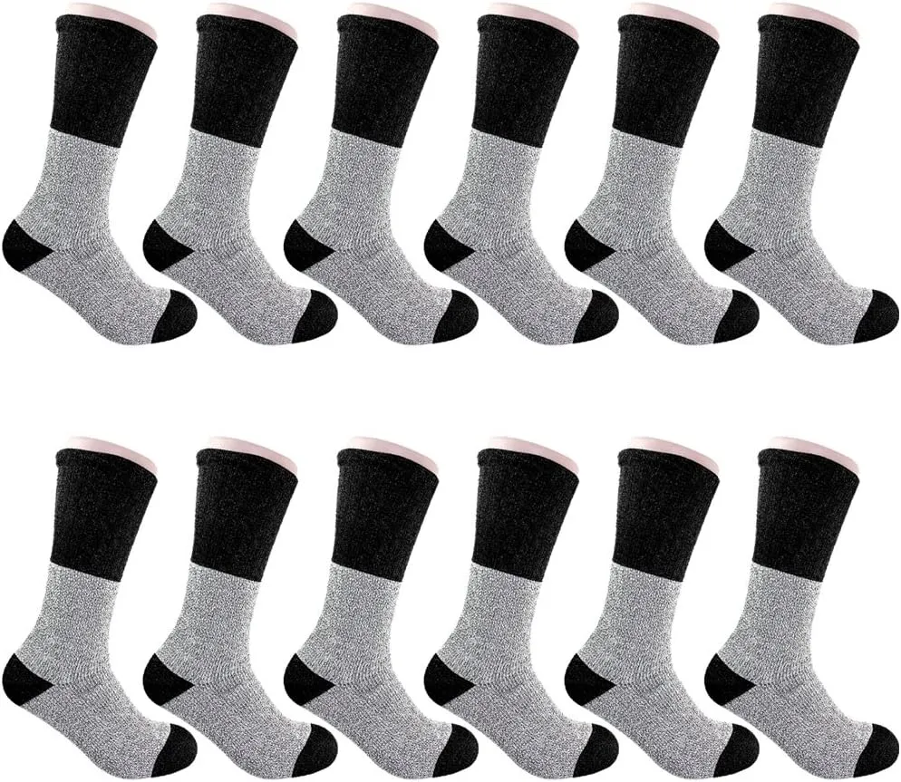Falari 12 Pack Men Winter Ultra Warm Thermal Boot Socks For Cold Weather