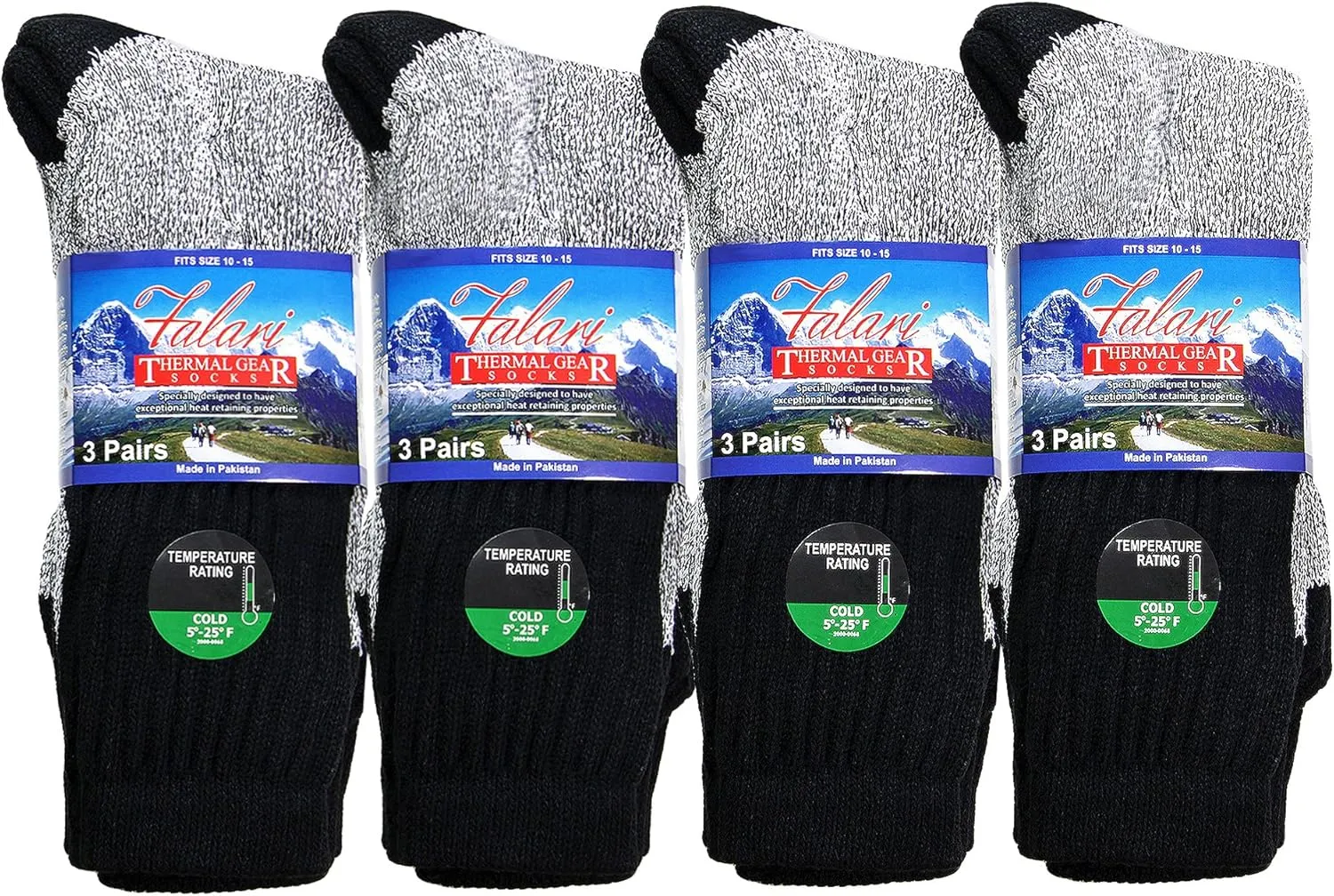 Falari 12 Pack Men Winter Ultra Warm Thermal Boot Socks For Cold Weather