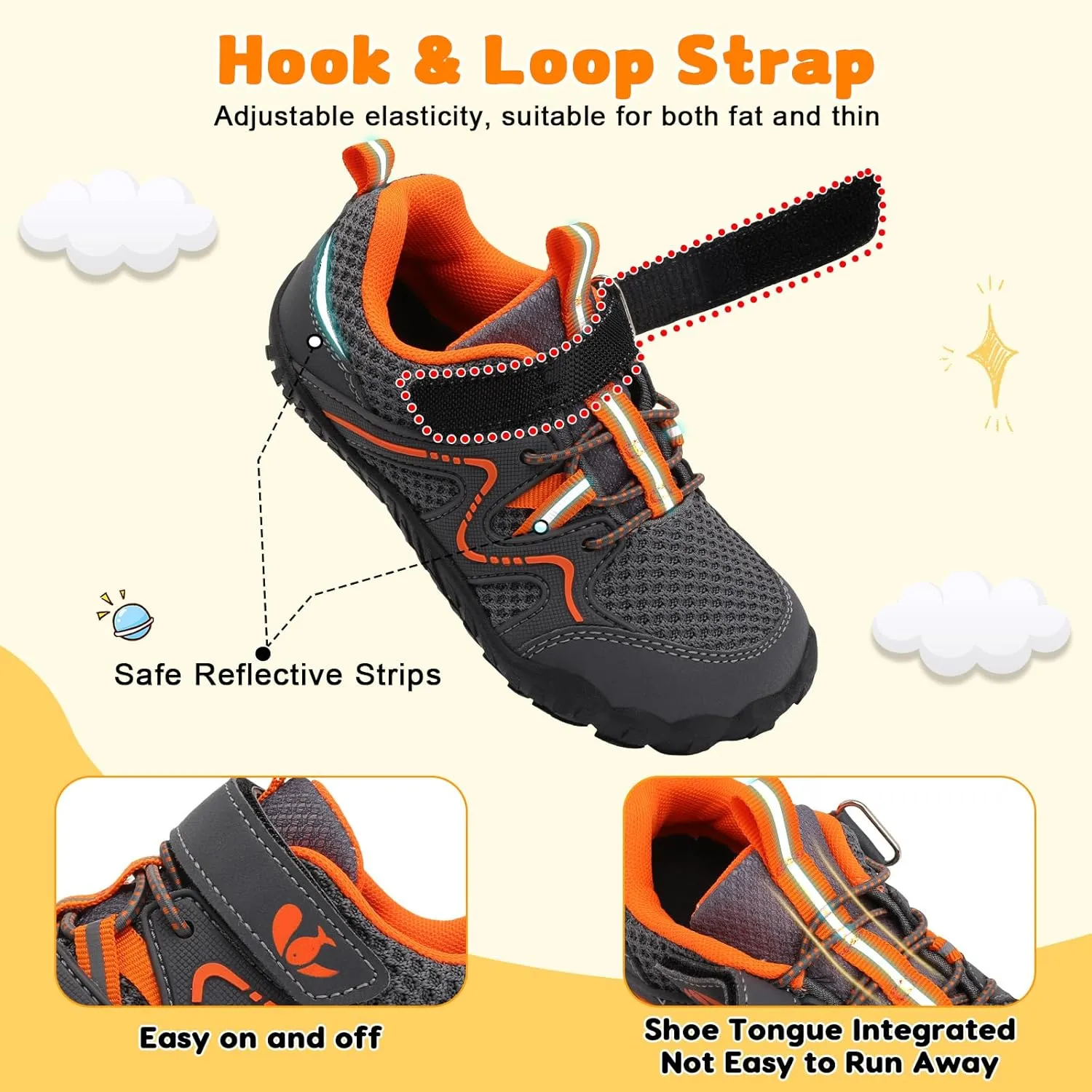 FEETCITY Kids Barefoot Shoes Boys Girls Sneakers Toddler Walking Shoes Kids Hiking Shoe Lightweight Outdoor Tennis Shoe