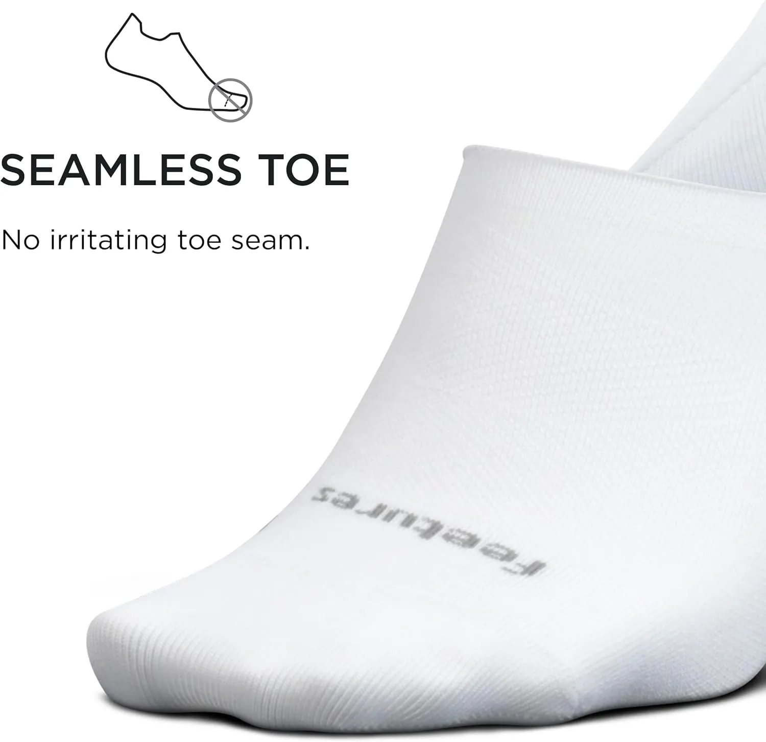 Feetures Elite Ultra Light Invisible Socks - Anti-Slip Sport Sock Liner with Targeted Compression - (1 Pair)