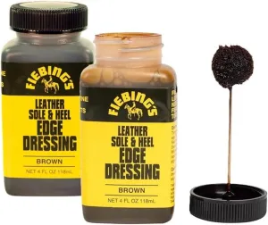 Fiebing's Leather Sole & Heel Edge Dressing 2-Pack (4 oz) - Protective Glossy Shoe Finish - Includes Brush Applicator