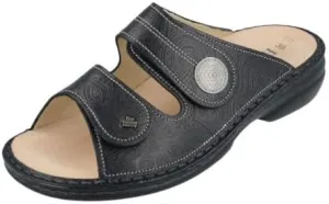 Finn Comfort Women's Sansibar Sandal, Black Arabesque Nappa, 39 EU (US Women's 8 M)