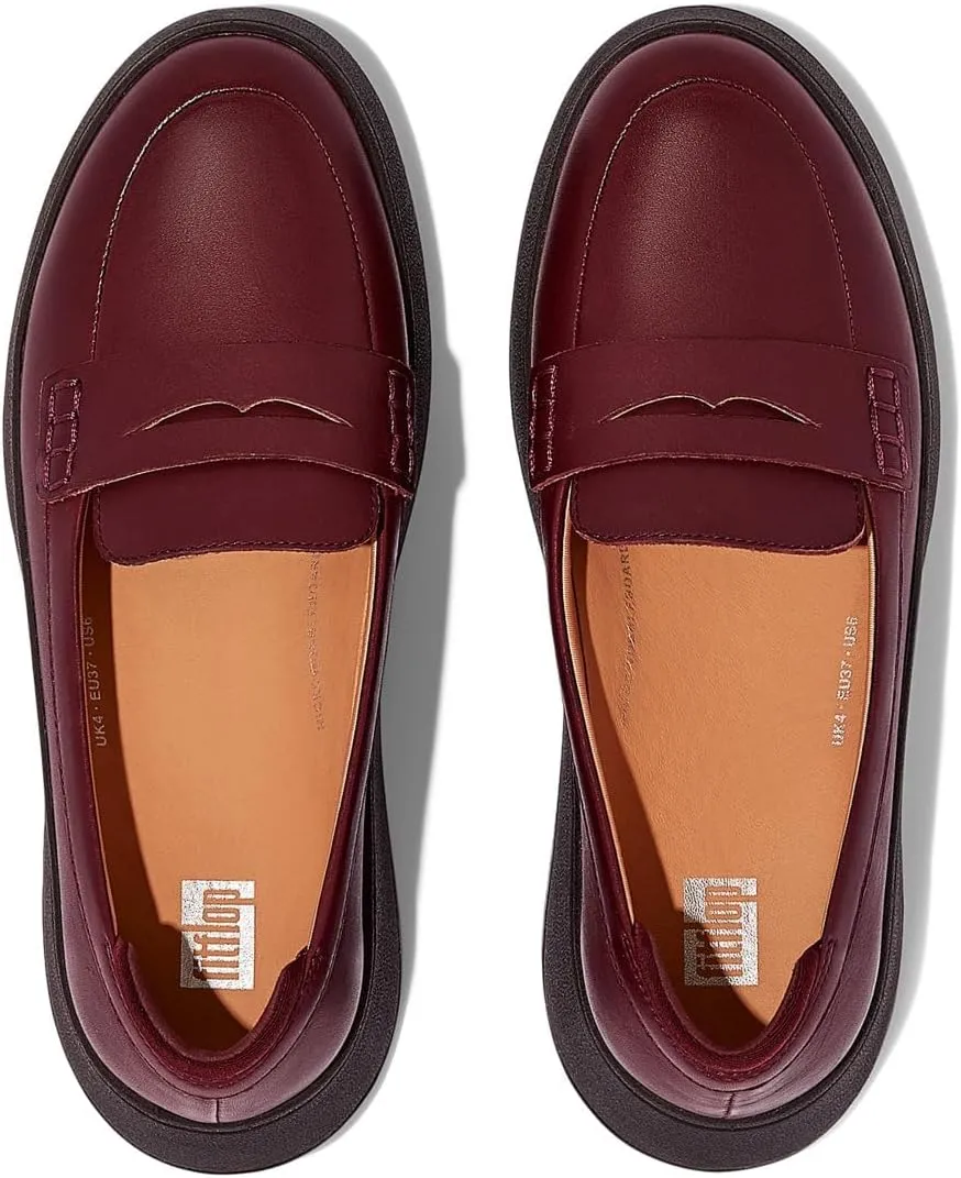 FitFlop Women's F-Mode Leather Flatform Penny Loafers