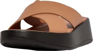 FitFlop Women's, F-Mode Luxe Leather Flatform Cross Slide