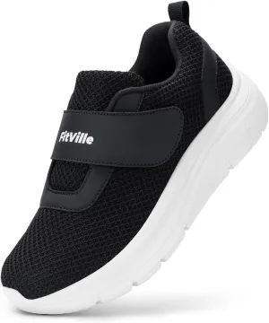 FitVille Diabetic Shoes for Women Wide Width Mesh Slip on Wide Walking Shoes Women for Swollen Feet with Adjustable Strap Lightweight