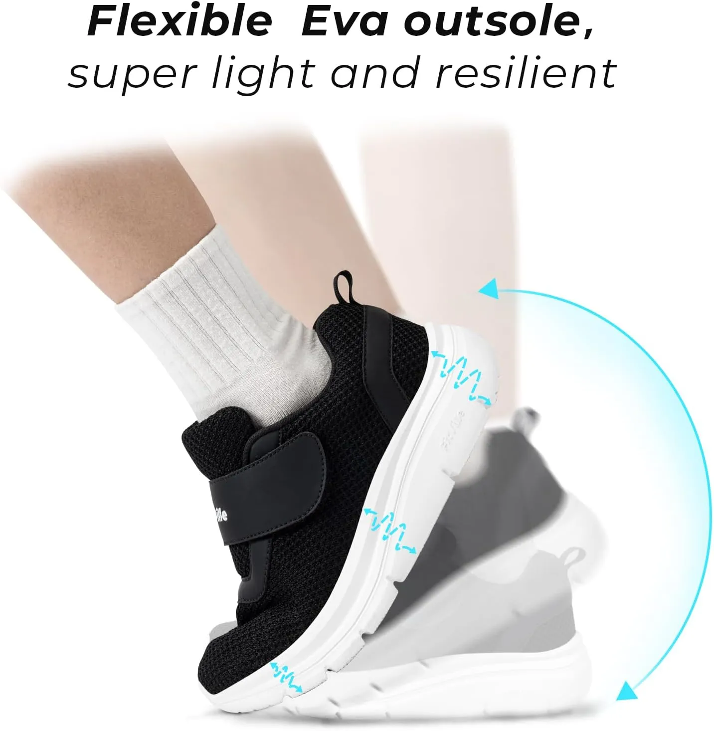 FitVille Diabetic Shoes for Women Wide Width Mesh Slip on Wide Walking Shoes Women for Swollen Feet with Adjustable Strap Lightweight