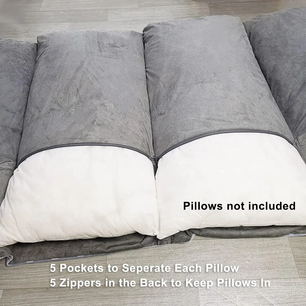 Floor Lounger Pillow casing for boy Girl,Without pillow, Soft Minky Plush, Black Constellation Print, Cover/Sleeve Only! Perfect Reading, Watching TV Cushion - great for Sleepovers, Queen Size;