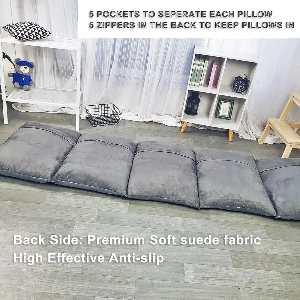 Floor Lounger Pillow casing for boy Girl,Without pillow, Soft Minky Plush, Black Constellation Print, Cover/Sleeve Only! Perfect Reading, Watching TV Cushion - great for Sleepovers, Queen Size;