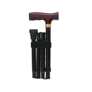Folding Cane With Wood Fritz Handle Black #FCB
