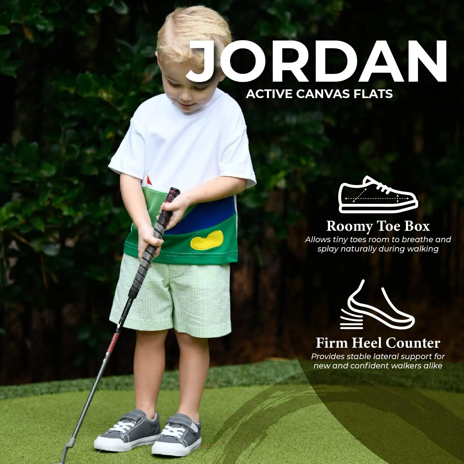 FOOTMATES Jordan Strap Canvas Flats Boys and Girls Shoes - Tennis Sneakers w/Wide Toe Box, Custom-Fit Insoles, Vulcanized Outsoles - for Infants, Toddlers, Little Kids, Ages 0-8