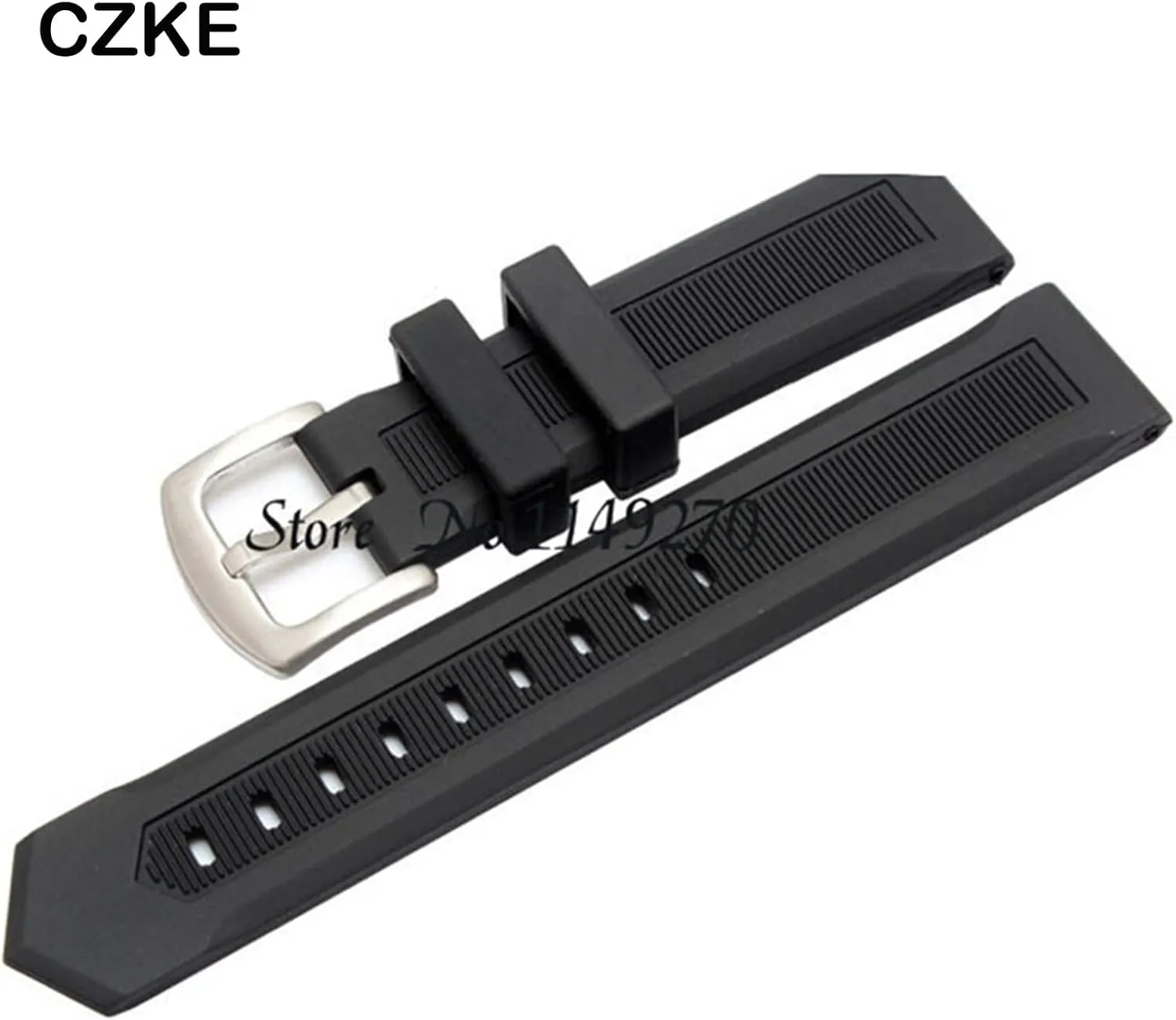 For any watch 20mm 22mm 24mm black Rubber watchband waterproof soft watch Strap silicone wristband bracele stainless steel clasp