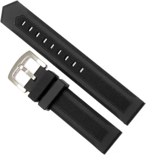 For any watch 20mm 22mm 24mm black Rubber watchband waterproof soft watch Strap silicone wristband bracele stainless steel clasp
