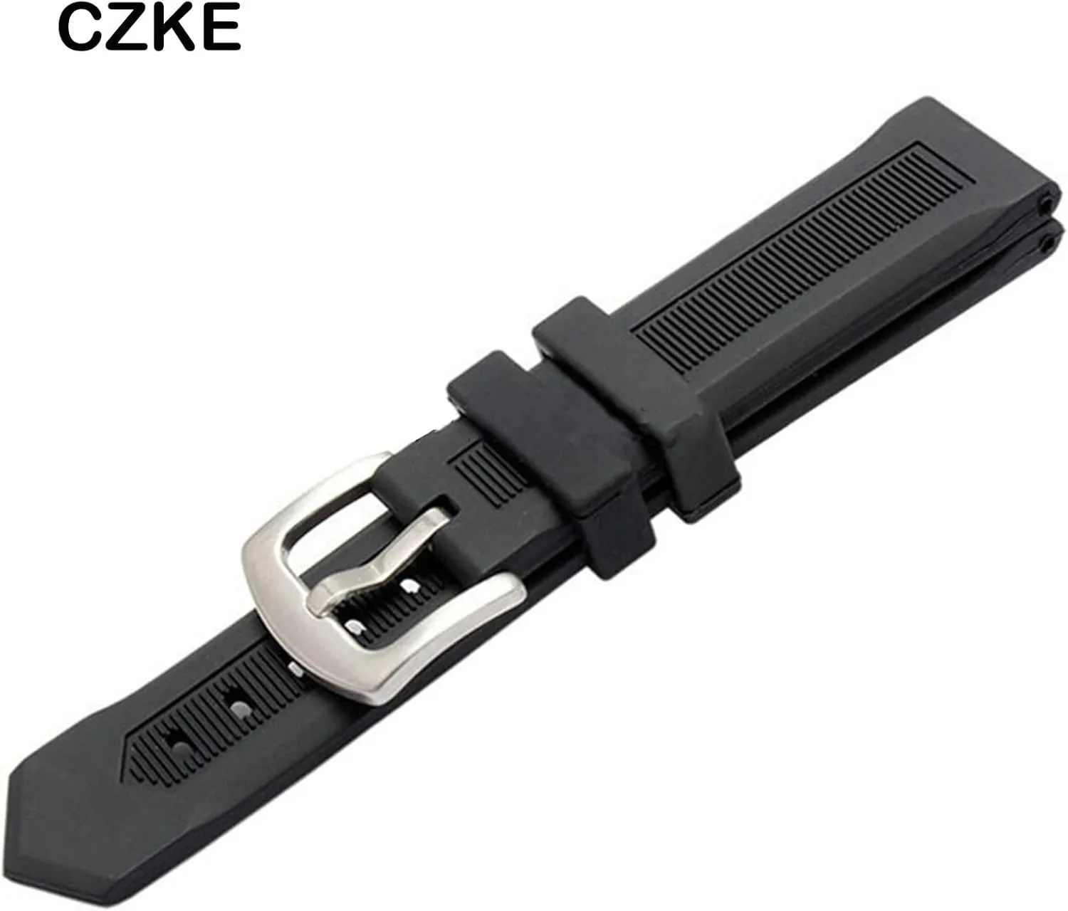 For any watch 20mm 22mm 24mm black Rubber watchband waterproof soft watch Strap silicone wristband bracele stainless steel clasp
