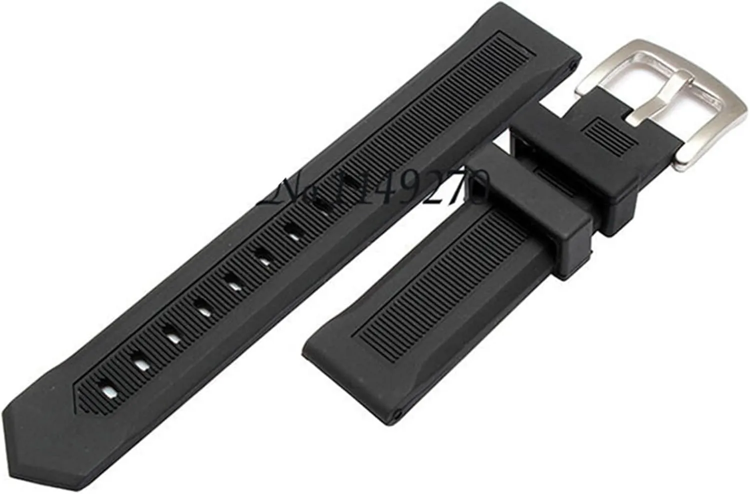 For any watch 20mm 22mm 24mm black Rubber watchband waterproof soft watch Strap silicone wristband bracele stainless steel clasp
