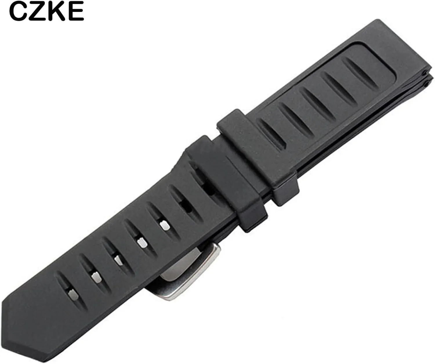 For any watch 20mm 22mm 24mm black Rubber watchband waterproof soft watch Strap silicone wristband bracele stainless steel clasp