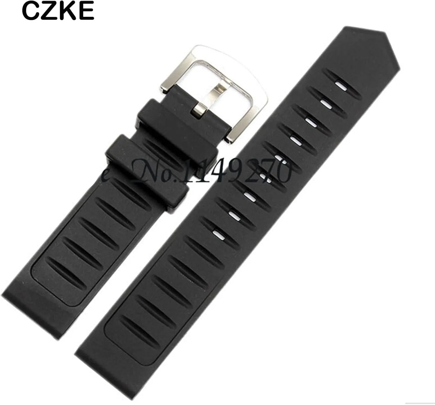 For any watch 20mm 22mm 24mm black Rubber watchband waterproof soft watch Strap silicone wristband bracele stainless steel clasp