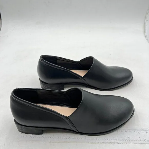 FOWT Two Tone Multicolor Penny Loafers for Women Side Cut Round Toe Black Shoes