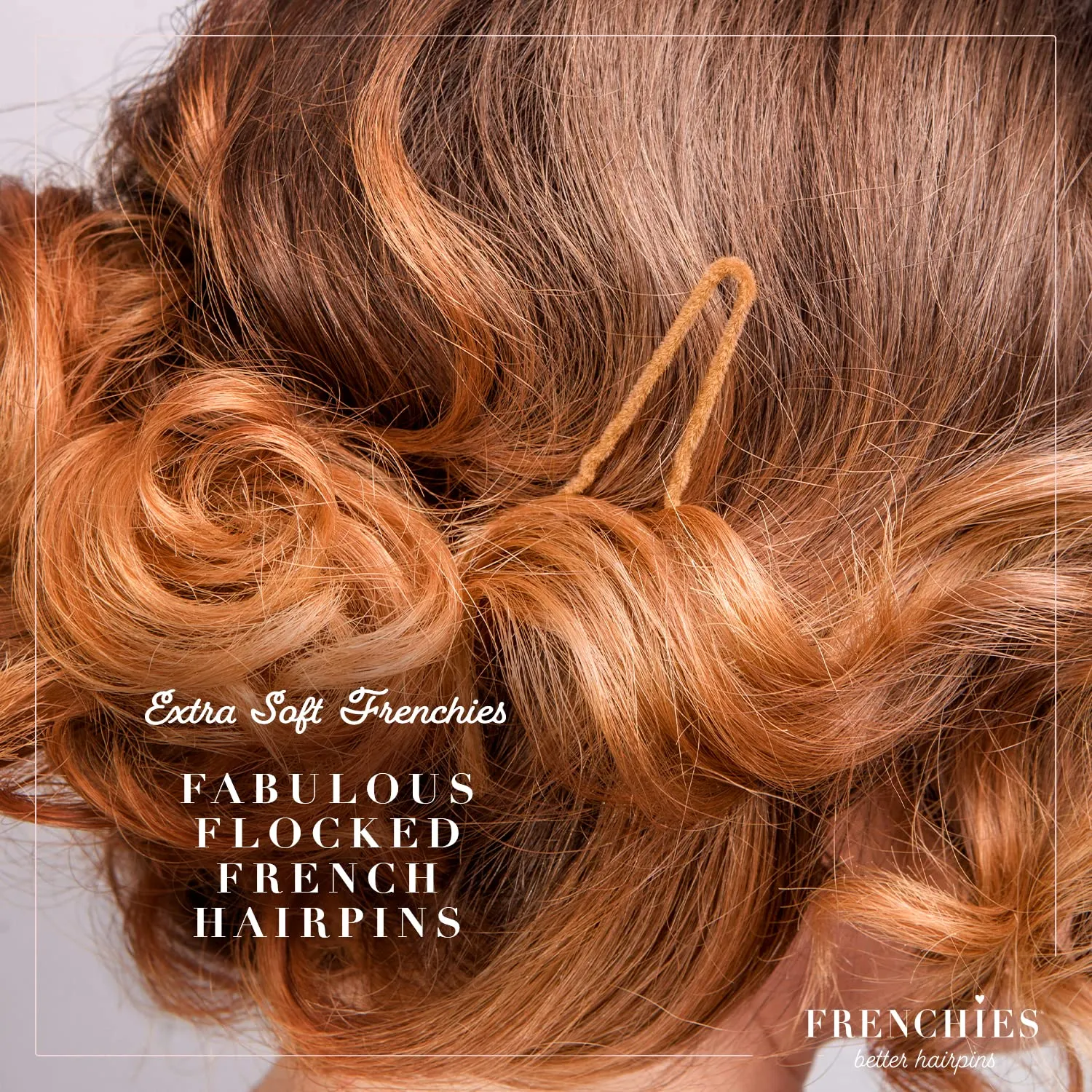 Frenchies French Twist Hair Pin, Ultra Flocked Extra Soft French Hair Pins for Women, Wedding, Updo Extensions, or Wig, 20 Count, Red