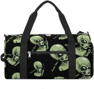 Fuck You Aliens Sports Gym Bag with Shoes Compartment Lightweight Carryon Overnight Travel Pack