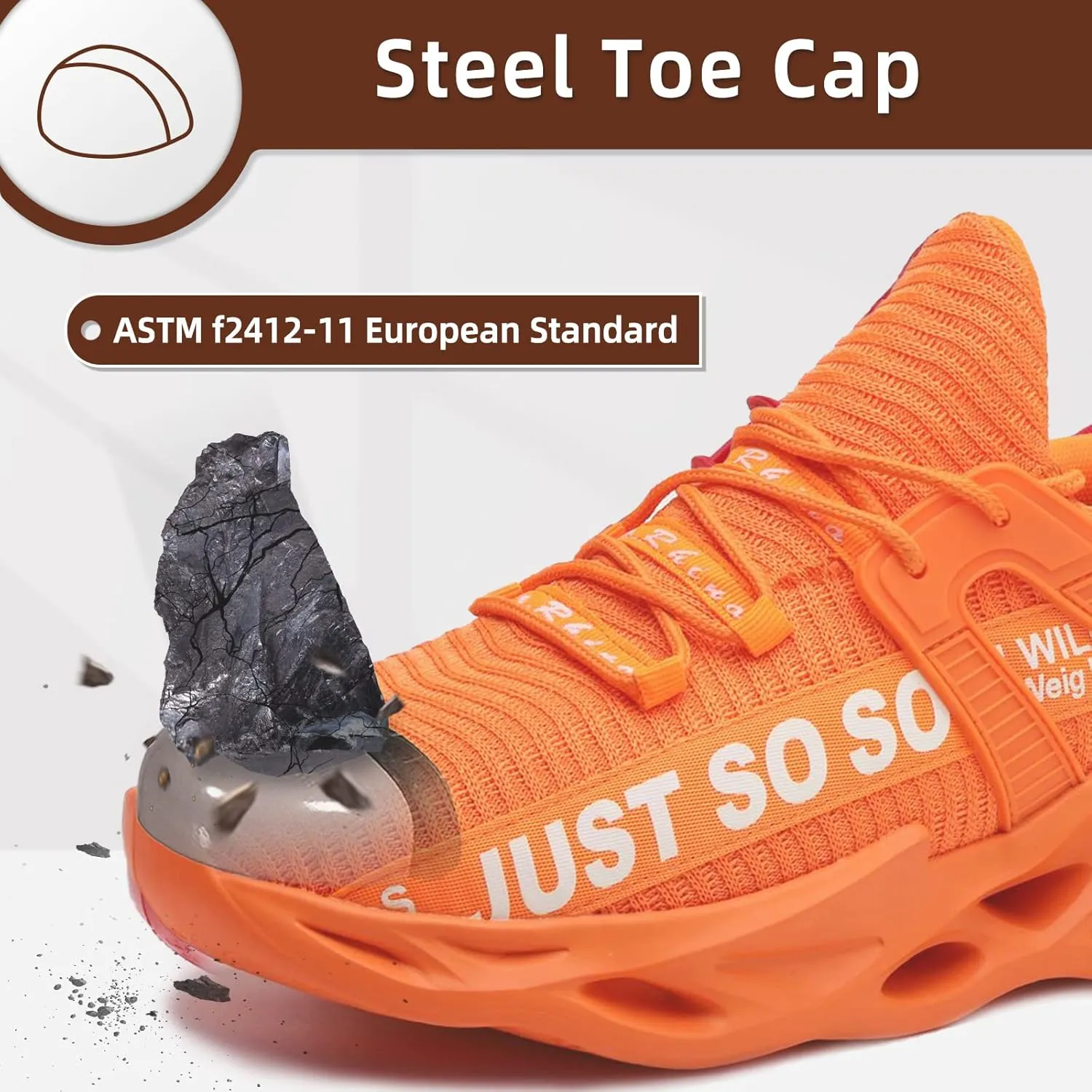 Furuian Steel Toe Shoes for Men Women Lightweight Slip On Safety Work Shoes Comfortable Steel Toe Sneakers