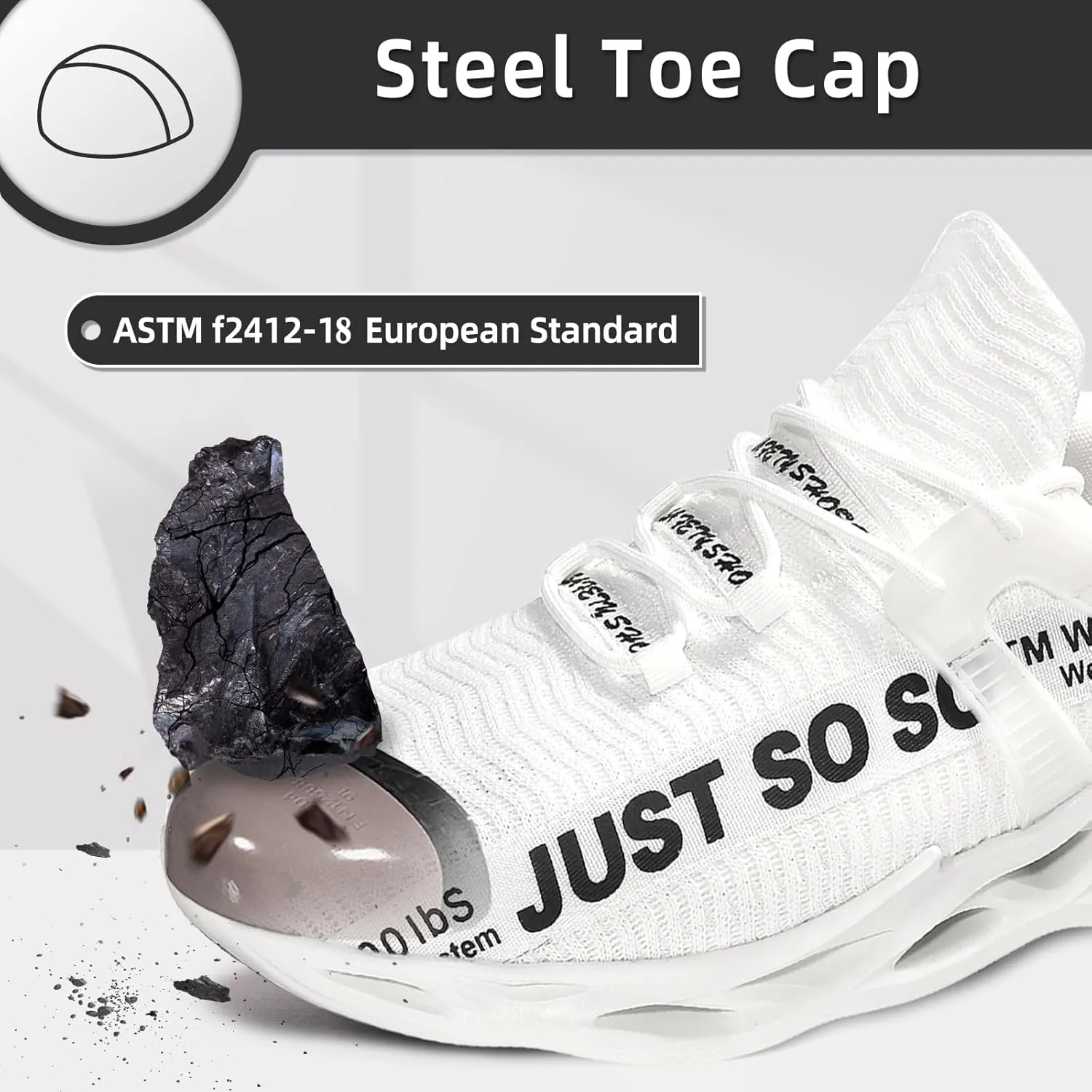 Furuian Steel Toe Shoes for Men Women Lightweight Slip On Safety Work Shoes Comfortable Steel Toe Sneakers