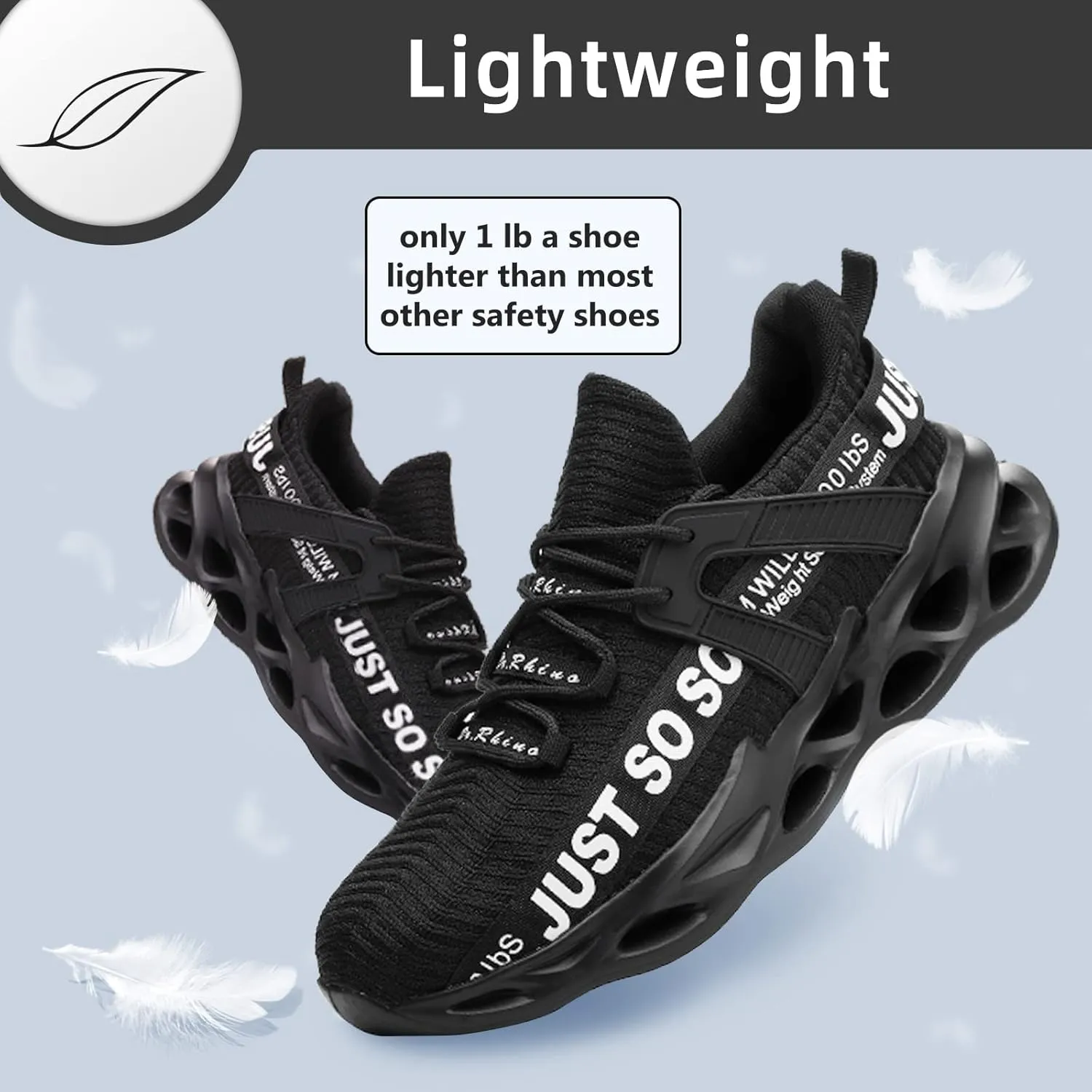 Furuian Steel Toe Shoes for Men Women Lightweight Slip On Safety Work Shoes Comfortable Steel Toe Sneakers