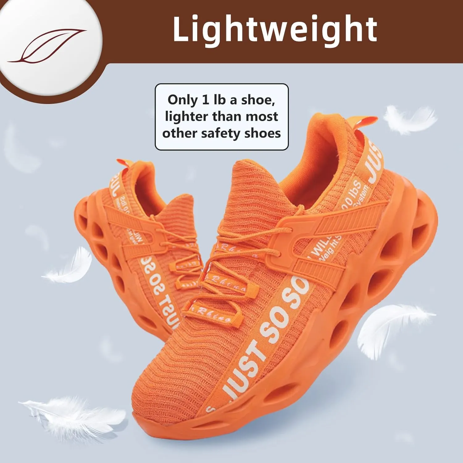 Furuian Steel Toe Shoes for Men Women Lightweight Slip On Safety Work Shoes Comfortable Steel Toe Sneakers
