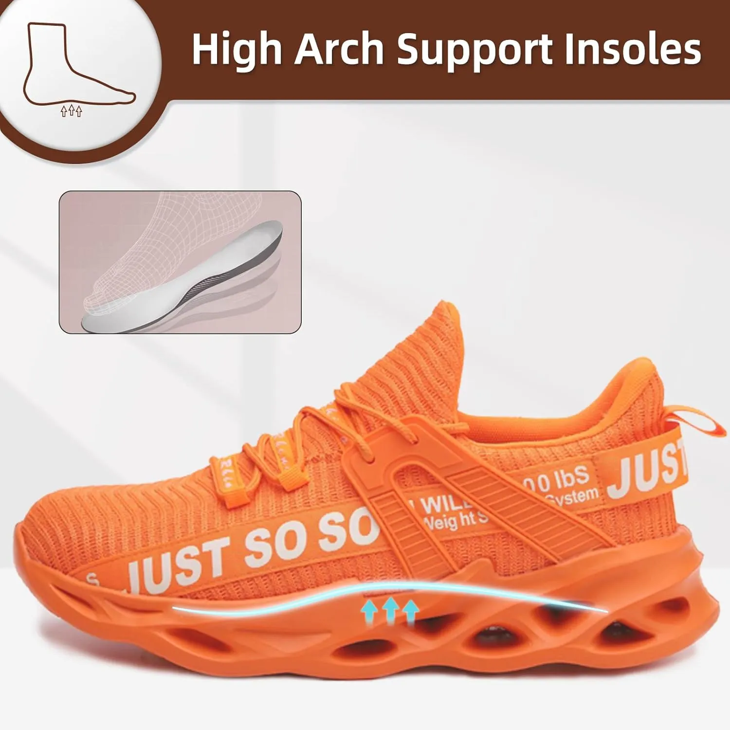 Furuian Steel Toe Shoes for Men Women Lightweight Slip On Safety Work Shoes Comfortable Steel Toe Sneakers