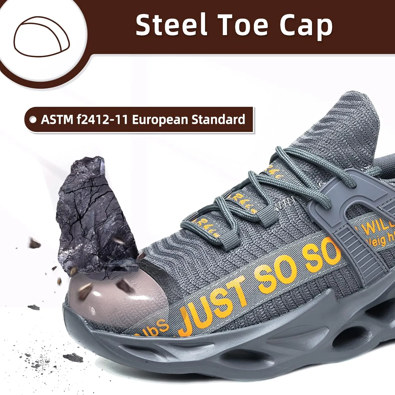 Furuian Steel Toe Shoes for Women Men Lightweight Safety Shoes Comfortable Steel Toe Sneakers Work Shoes