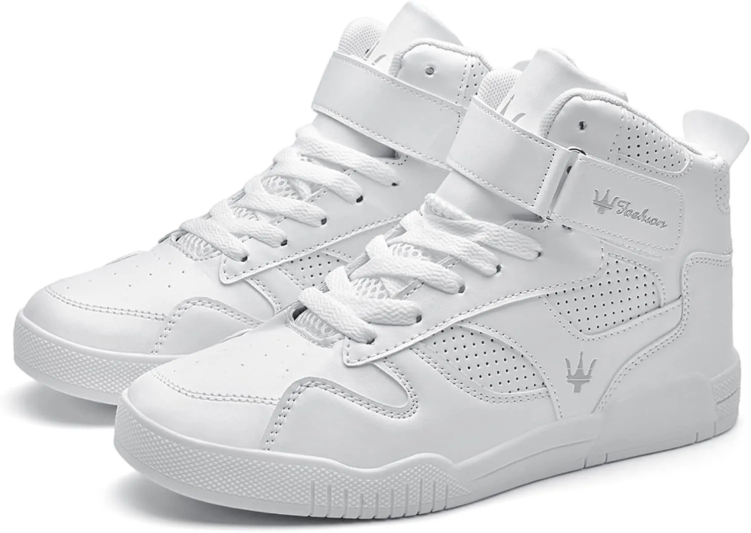 FZUU Men's Fashion High Top Leather Street Sneakers Sports Casual Shoes
