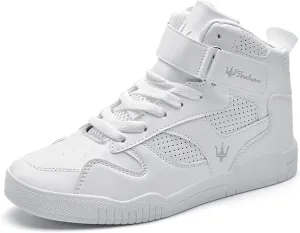 FZUU Men's Fashion High Top Leather Street Sneakers Sports Casual Shoes