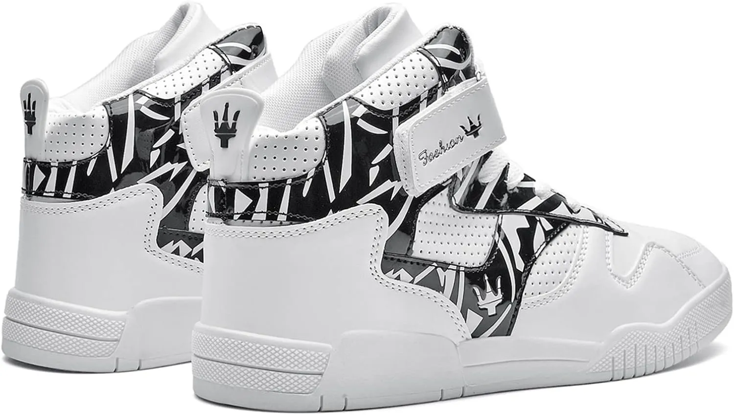 FZUU Men's Fashion High Top Leather Street Sneakers Sports Casual Shoes
