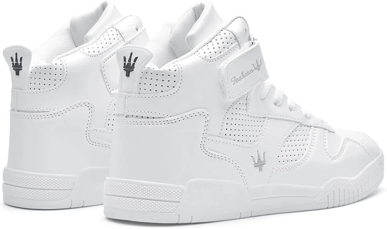 FZUU Men's Fashion High Top Leather Street Sneakers Sports Casual Shoes