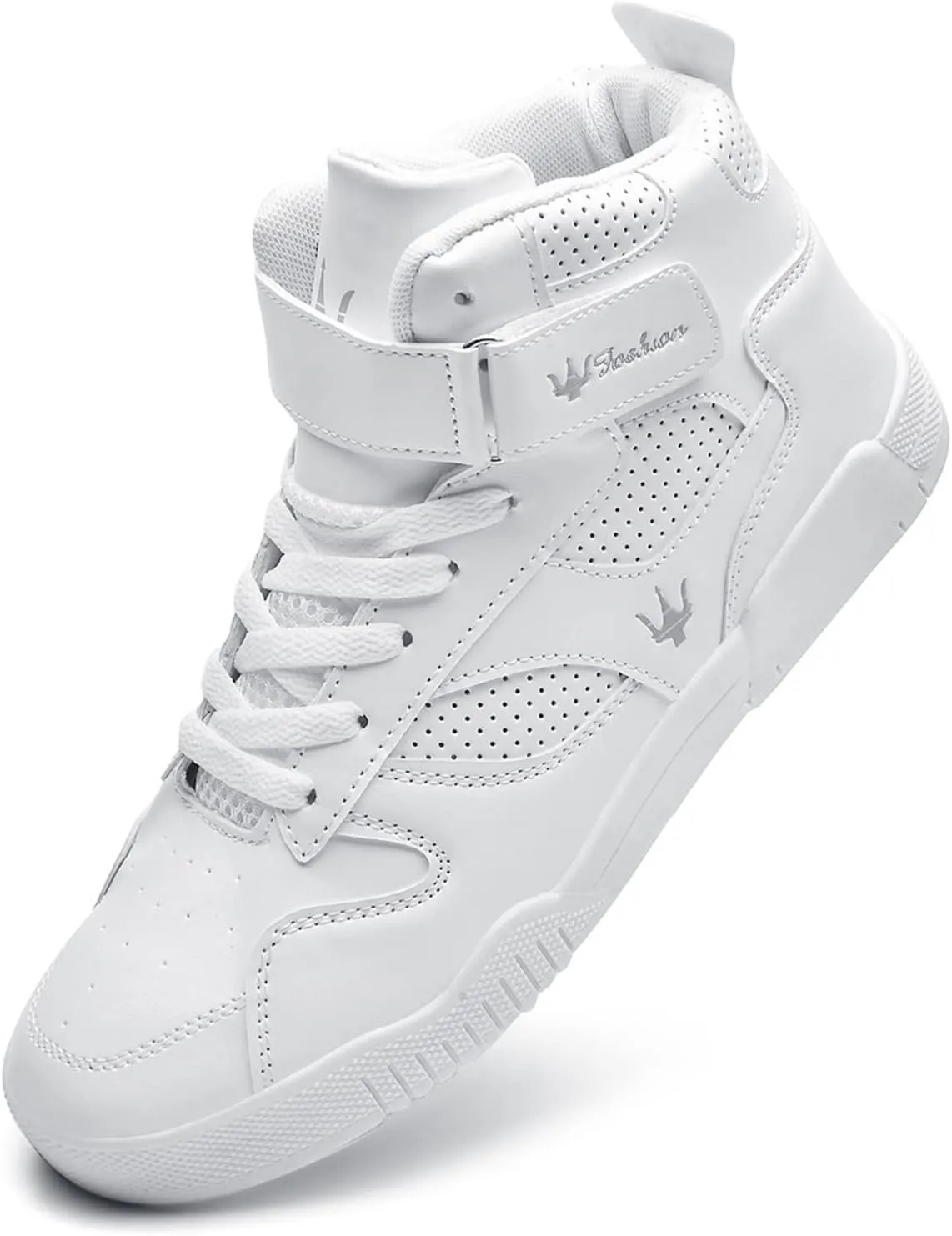 FZUU Men's Fashion High Top Leather Street Sneakers Sports Casual Shoes