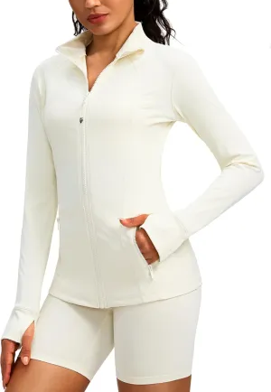 G Gradual Women's Zip Up Workout Jackets with Pockets Slim Fit Cottony Soft Jacket for Running Athletic Yoga