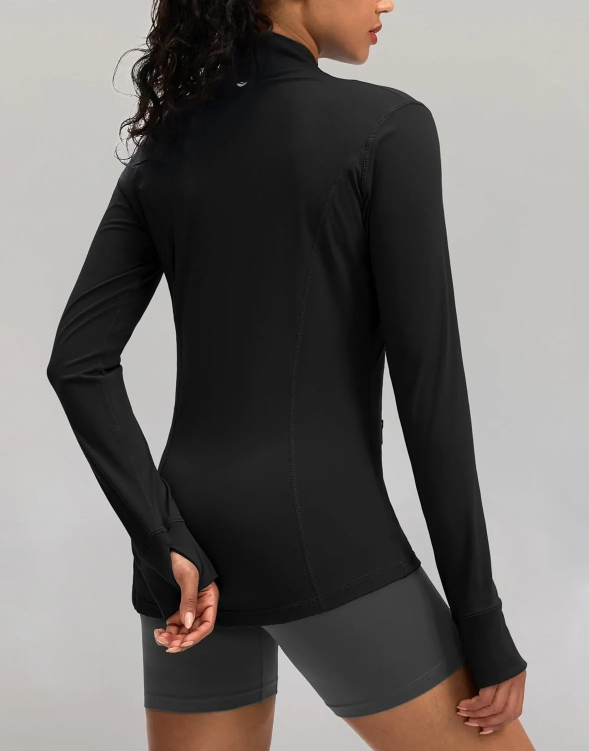 G Gradual Women's Zip Up Workout Jackets with Pockets Slim Fit Cottony Soft Jacket for Running Athletic Yoga