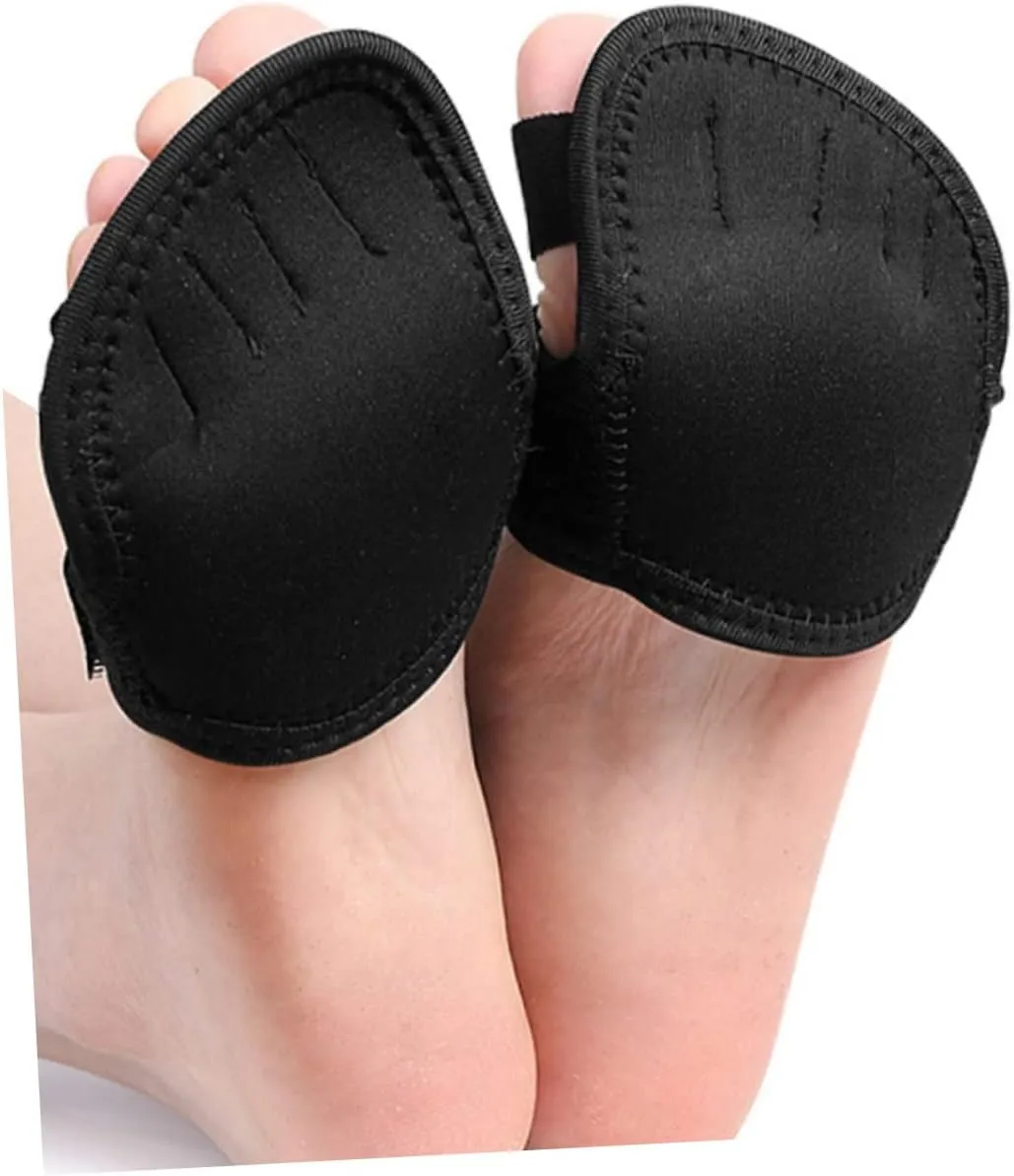 GALPADA 2sets 2 Pairs Sweat Absorbent Non Slip Forefoot Pads Breathable Half Sole Socks for Women for Yoga Ballet and Dance Black 2pairs*2