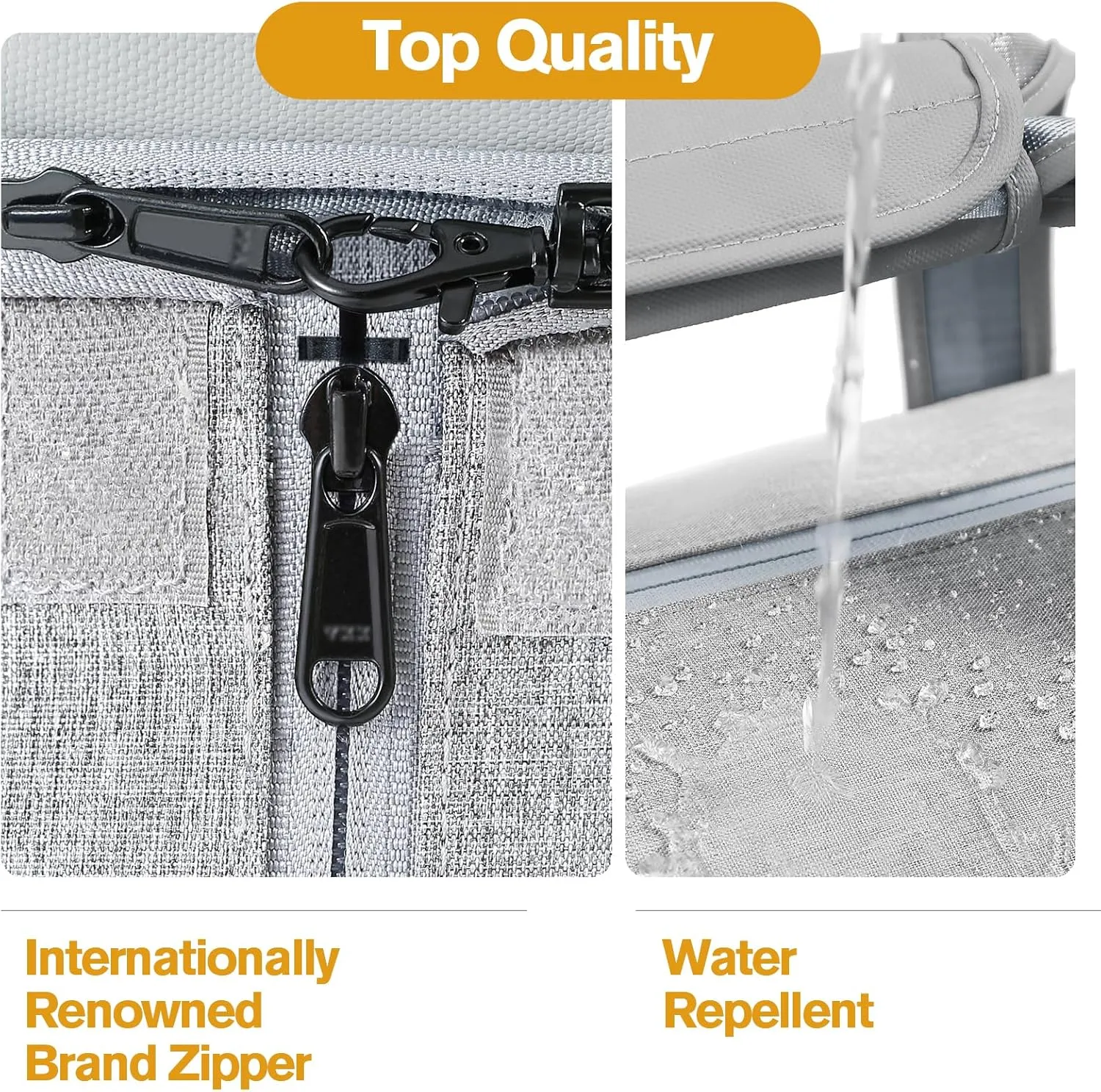 Garment Bags for Travel - Brand Zipper - Water Repellent Garment Bag with Shoe Compartment - 2 in 1 Convertible Suit Bag Travel with Shoe Bags - Medium Light Gray