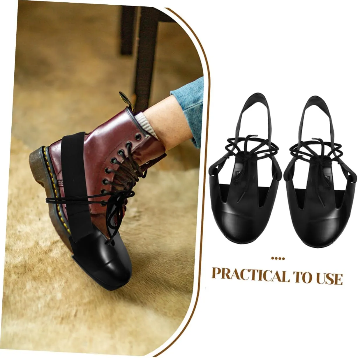 Gatuida Sets Steel Toe Caps for Shoes Protective Work Shoes Covers Comfortable Pvc Anti-slip Sole Essential Pairs
