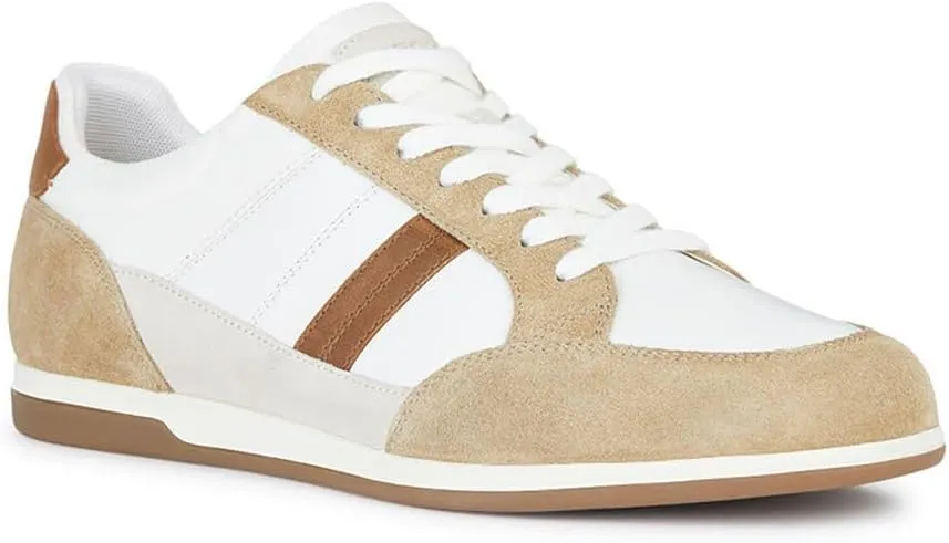 Geox Mens U Renan A Side Zip Lace Up Low Sneaker