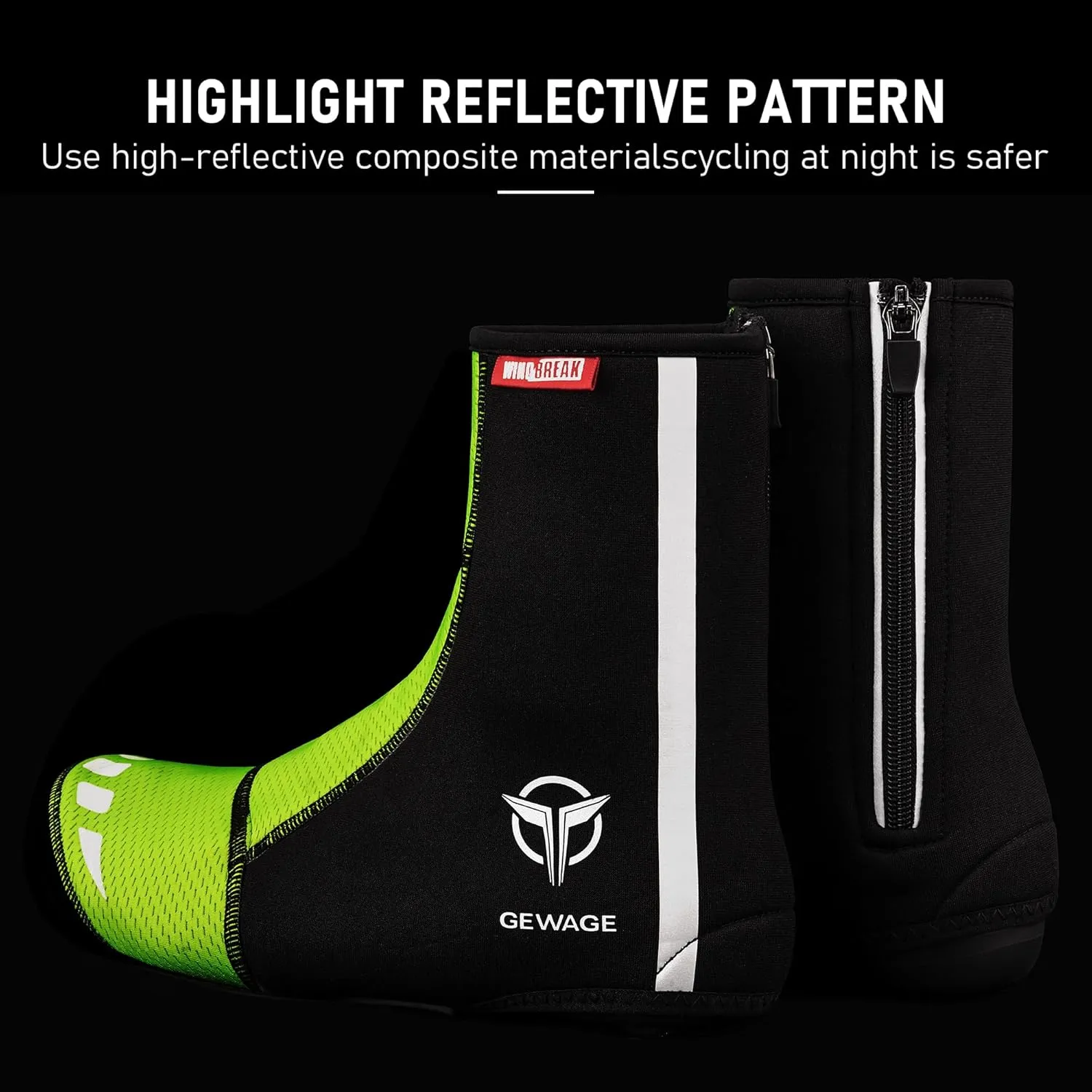 GEWAGE Cycling Shoe Covers -Warm Bike Shoe Covers - Windproof Mountain Road Cycling Overshoes - Cycling Shoe Cover for Men Women
