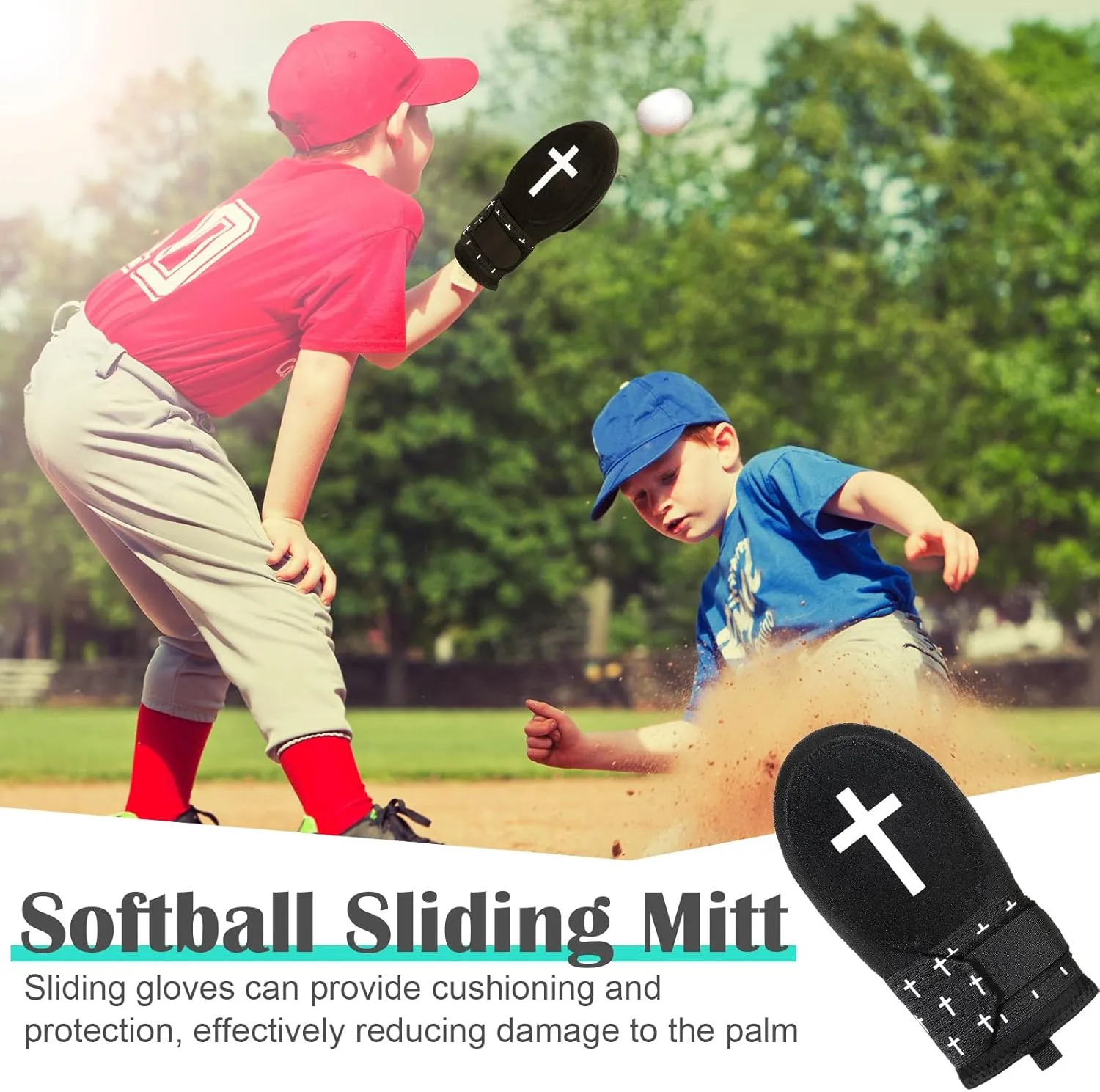 Geyoga Christian Sliding Mitt Cross Baseball Softball Religious Glove Sliding Mitt Baseball Guard Accessories and Protective Gear Left/Right Hands - Hand and Wrist Protection